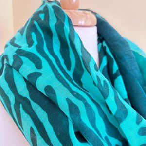 NWT Calvin Klein Infinity Scarf in Teal/Jade and Aqua